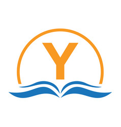 Letter Y Education Logo Book Concept Training