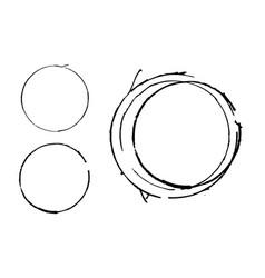 Set Of Simple Doodle Sketch Black Line Circle