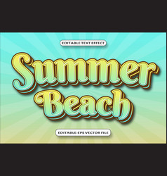 Summer Beach Editable Text Effect 3 D Emboss