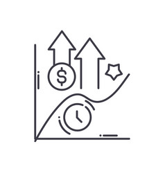 Yield Curve Icon Linear Isolated