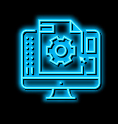 3d Prototyping Neon Glow Icon