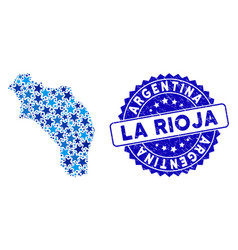 Blue Star La Rioja Argentina Map Mosaic