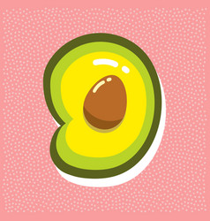 Ripe Avocado With Pit Font Abc Number 9