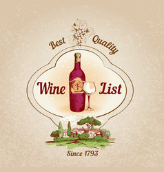 Wine List Retro Poster