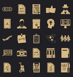 Debenture Stock Icons Set Simple Style