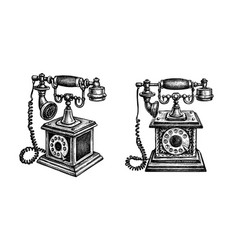 Ink Sketch Of Vintage Phones