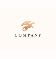 Jumping Horse Logo With Fluttering Wings