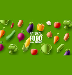 3d Render Cartoon Icons Of Vegetables Top View