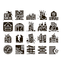 Broken House Building Glyph Set