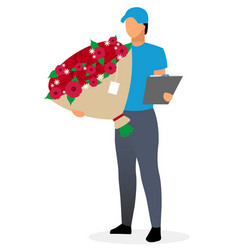 Flowers Delivery Service Flat Deliveryman