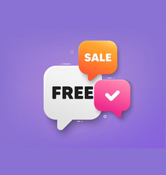 Free Tag Special Offer Sign 3d Bubble Chat