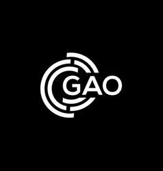 Gao Letter Logo Design On Black Background