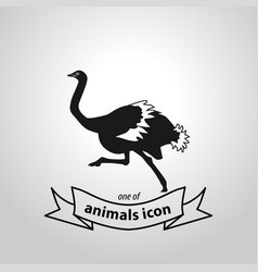 Ostrich Sign Running Isolated Simple Icon