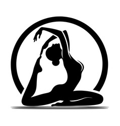 Yoga Meditation Silhouette On White Background