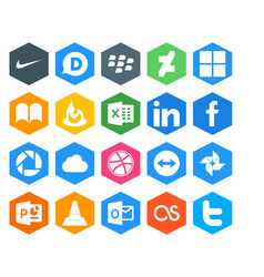 20 Social Media Icon Pack Including Media