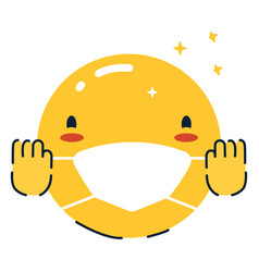 Cheering Emoji With Face Mask Flat