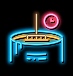 Cheese Melting Time Neon Glow Icon