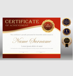 Red And Gold Certificate Template