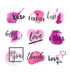 Cute Collection Messages With Pink Watercolor