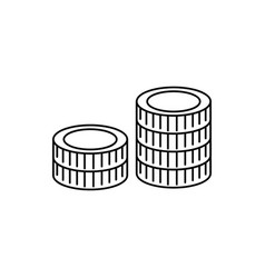 Coins Line Icon Two Stacks Of Bank