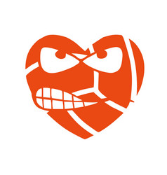 Distressed Sticker Of A Cartoon Angry Heart