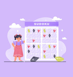 Little Girl With Sudoku