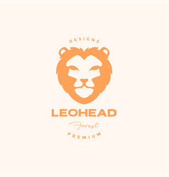 Orange Head Lion Minimal Logo Design Graphic