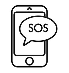 Sos Phone Signal Icon Outline Rescue