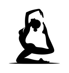 Yoga Meditation Silhouette On White Background