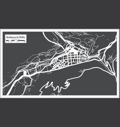 Andorra La Vella City Map In Black And White