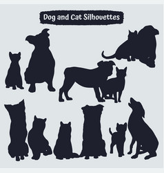 Dog And Cat Silhouette Image