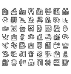 Emergency Room Icons Set Outline Medical