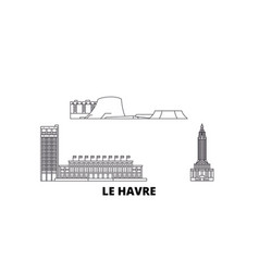 France Le Havre Line Travel Skyline Set