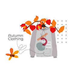 Autumn Clothes Sweatshirt Hanging On Tree Branch