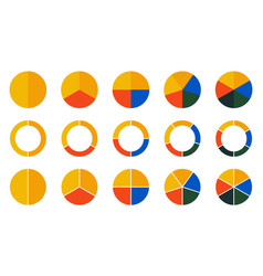 Circle Pie Chart Icons Colorful Diagram