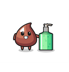 Cute Choco Chip Cartoon With Hand Sanitizer