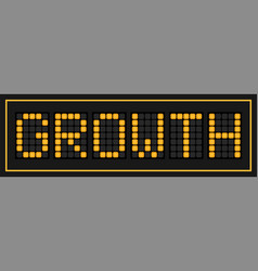 Orange Color Led Banner In Word Growth On Black