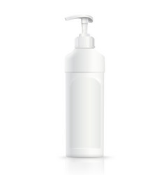 White Square Plastic Bottle With Pump