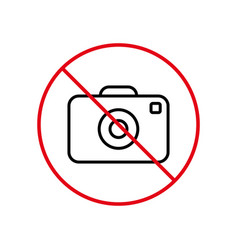 Ban Photo Camera Black Line Icon Photography Red