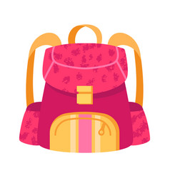 Cute Small Pink And Yellow Child Backpack On White