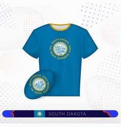 South Dakota Rugby Jersey With Rugby Ball Of