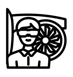 Aircraft Mechanic Repair Worker Line Icon