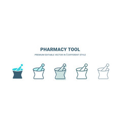 Pharmacy Tool Icon In 5 Different Style Outline