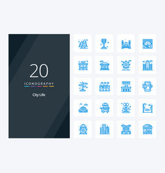 20 City Life Blue Color Icon For Presentation