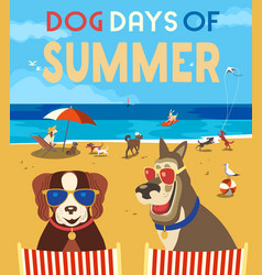 Dog Days Of Summer Rest On Sea Beach Funny Poster