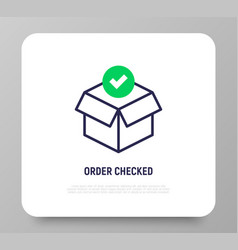 Order Checked Open Package With Check Mark Thin