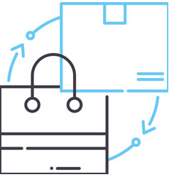 Supply And Demand Line Icon Outline Symbol