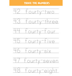 Tracing Numbers From 55 To 61 Numbers Writing