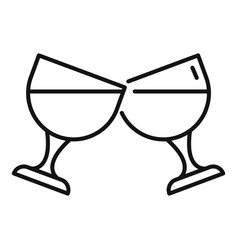 Wine Cheers Icon Outline Friend Toast