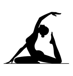 Yoga Meditation Silhouette On White Background